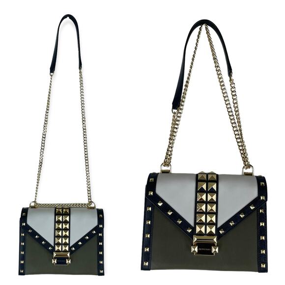 Michael Kors Whitney Studded Colorblock Leather Convertible Shoulder Bag - Picture 13 of 13